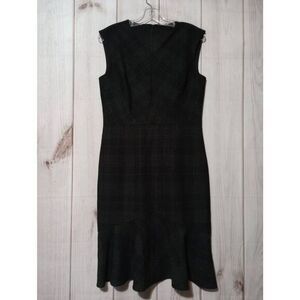 Elle‎ Tahari Dress Ladies 6 Black Plaid Sleeveless